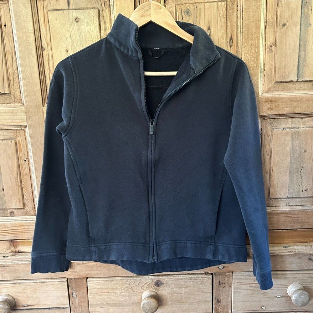 Lululemon Size 6 (?) Black Full Zip Sweater Sweatshirt Pockets Casual - USED